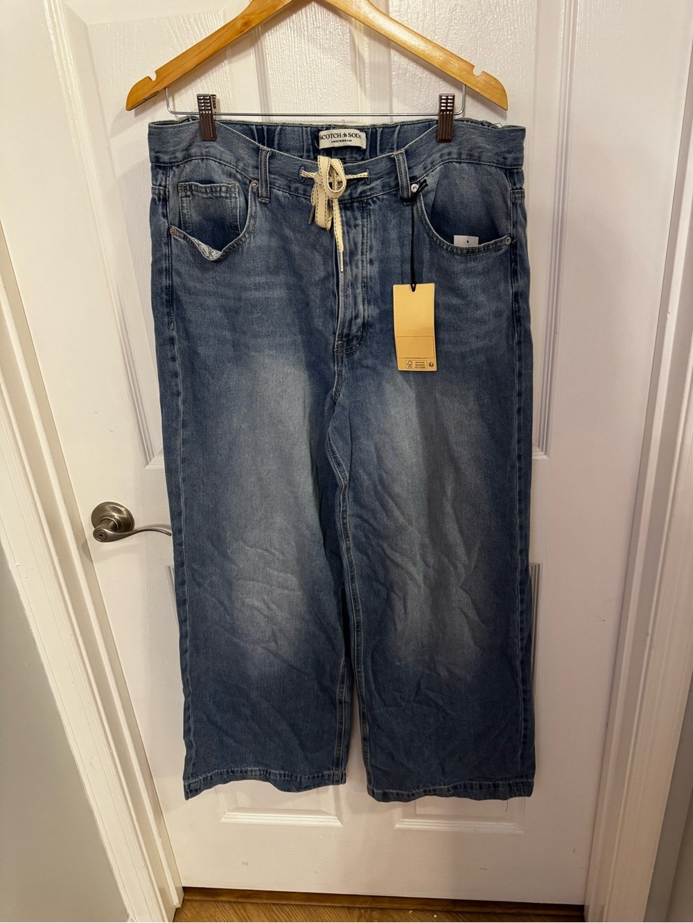 Scotch & Soda Wide-Leg Women's Jeans in Washed Blue